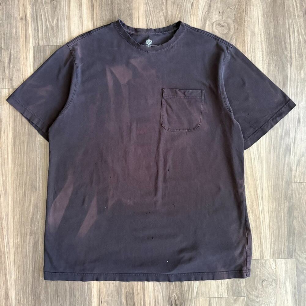 Vintage Faded Pocket T-Shirt Black Men's Size XL
